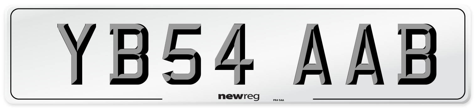 YB54 AAB Number Plate from New Reg